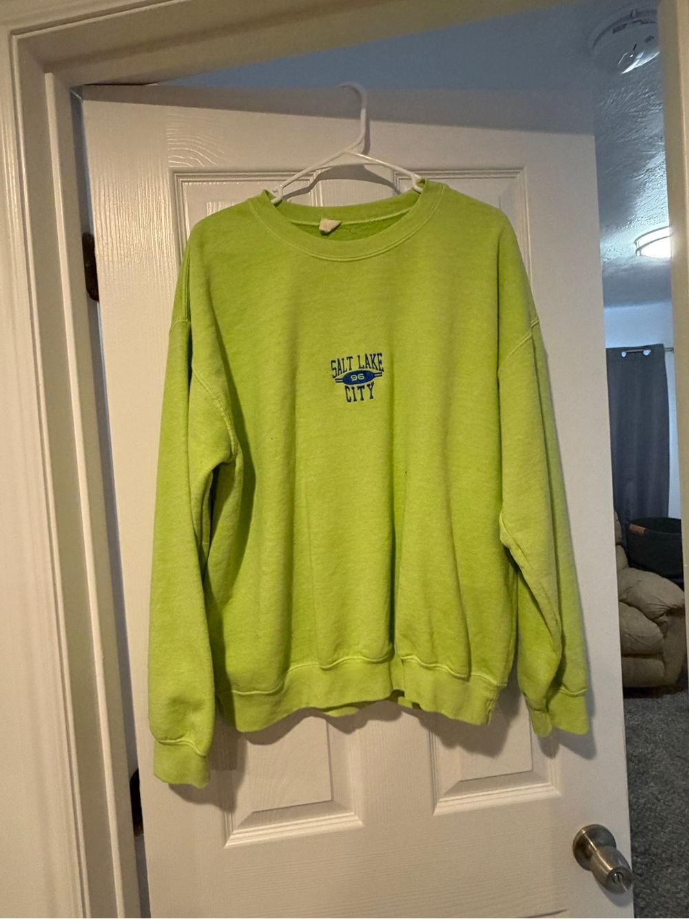 Urban Outfitters Neon Green Salt Lake City Crewneck Sweatshirt